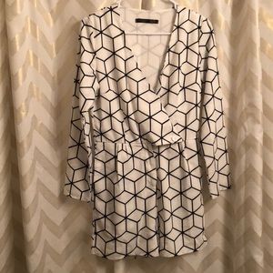 White and Black Romper!